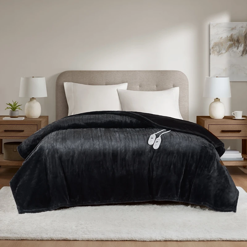 Couverture chauffante de luxe fausse fourrure de Beautyrest