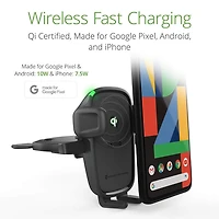 iOttie Easy One Touch 2 Wireless Charging Air Vent & CD Combo Phone Mount - Black