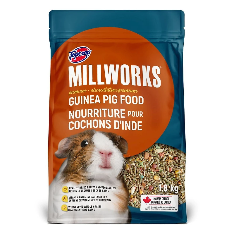 Topcrop Millworks Nourriture de haute qualite pour cochons d'inde 1,8 kg