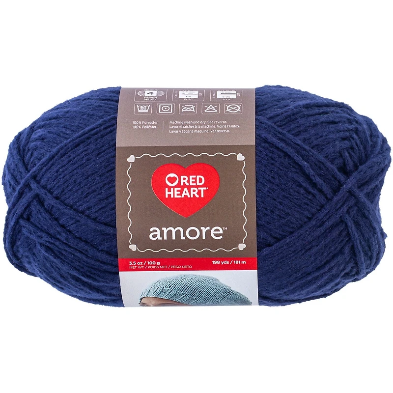 Red Heart® Amore™ Yarn, Polyester #4 Medium, 3.5oz/100g, 198 Yards