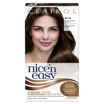 Nice'n Easy Classic Permanent Hair Color - Original Liquid Formula, 100% Grey Coverage