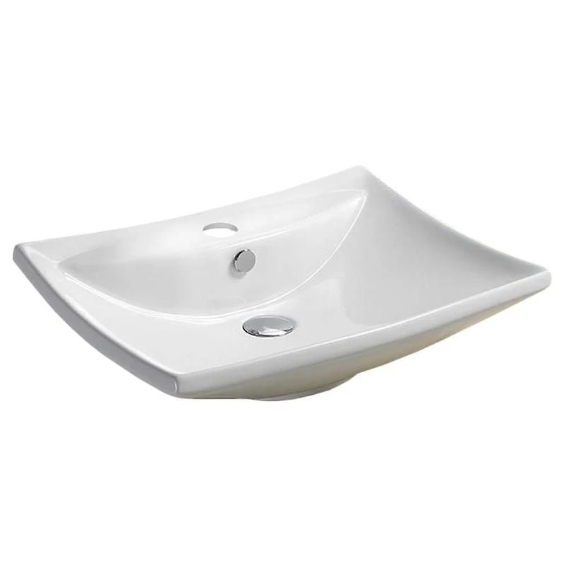 American Imaginations 23.8-in. W Wall Mount White Bathroom Vessel Sink For 1 Hole Center Drilling AI-28413