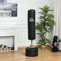 Soozier Free Standing Punch Bag Boxing Stand w/ Fillable Base Adjustable Height
