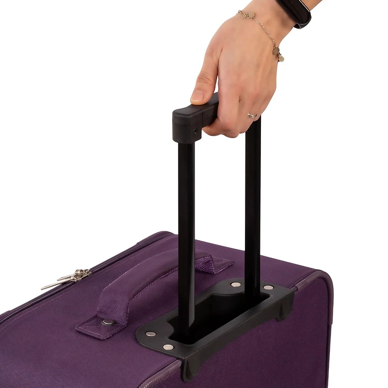 Jetstream Ensemble de Bagages Souples Atlantic, 4 Pièces Ensemble de Valises à Roulettes: Bagage Enregistré 25 pouces, Valise Cabine, Sac Fourre-tout et Trousse de Toilette