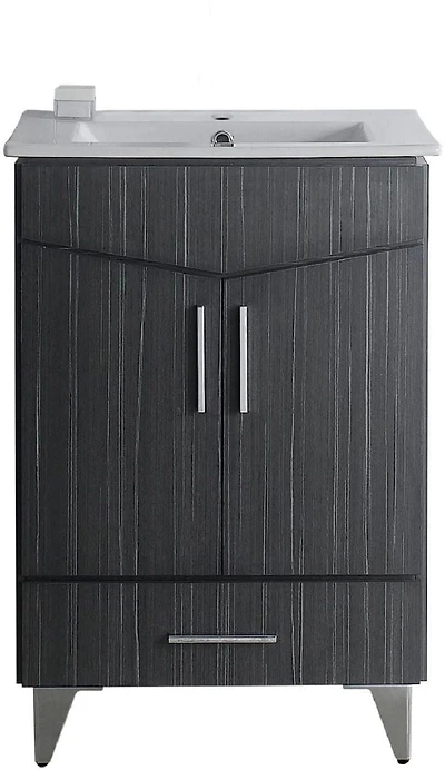 American Imaginations 36-in. W Wall Mount Dawn Grey Vanity Set For 1 Hole Drilling Bianca Carara Top White UM Sink AI-18138