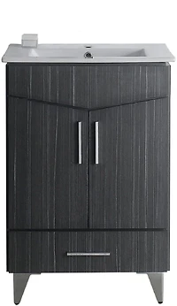 American Imaginations 36-in. W Wall Mount Dawn Grey Vanity Set For 1 Hole Drilling Bianca Carara Top White UM Sink AI-18138