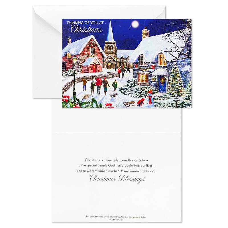 DaySpring Religious Boxed Christmas Cards (Village Church Christmas Blessings), 18 ct.