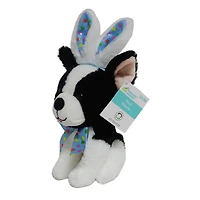 Way To Celebrate Easter Plush  7inch Small  Pup with Bunny Ears Black