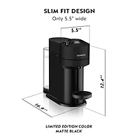Nespresso Vertuo Next Coffee and Espresso Machine by De'Longhi, Matte Black, 7 cup sizes