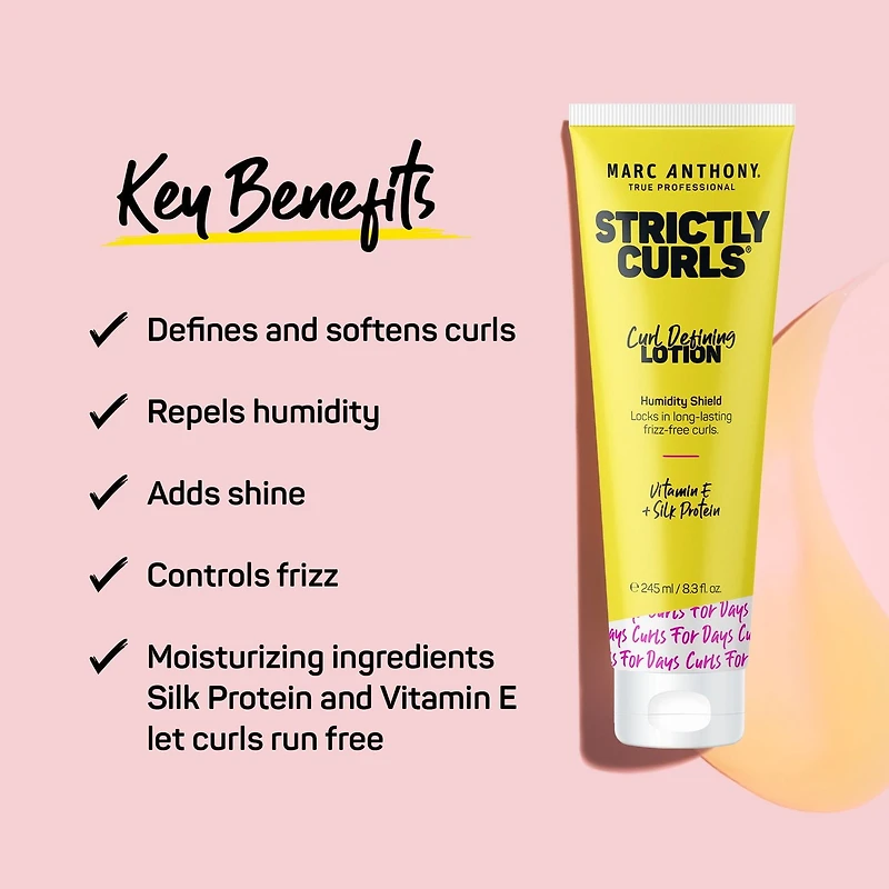 Marc Anthony® Strictly Curls™  Curl Defining Lotion, Hair Gel & Heat Protectant - Shea Butter + Avocado Oil + Vitamin E - 8.3 Fl Oz, Curl Defining Lotion