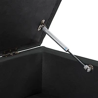 Pouf de rangement carré rembourré noir CorLiving Linden avec pieds en métal