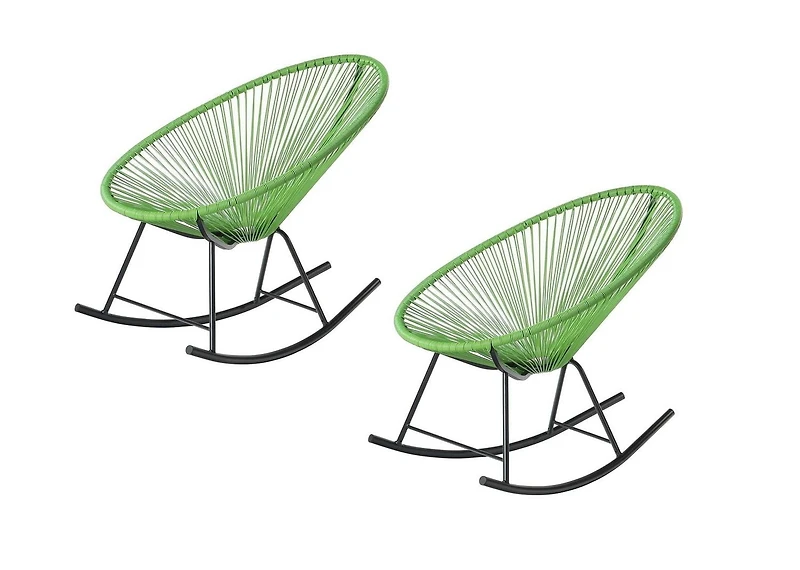Chaise longue à bascule Costa en vert, chaise longue en fil de fer, chaise longue en plastique, chaise longue de plage, chaise longue intérieure-extérieure, chaise longue de patio, chaise Acapulco, ha