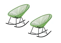 Chaise longue à bascule Costa en vert, chaise longue en fil de fer, chaise longue en plastique, chaise longue de plage, chaise longue intérieure-extérieure, chaise longue de patio, chaise Acapulco, ha