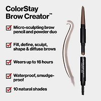 Revlon ColorStay Brow Creator Waterproof Natural Eyebrow Color Pencil, 0.33g, Eyebrow Pencil, Powder & Brush