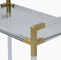 Acrylic Gold Bar Cart With Glass Top