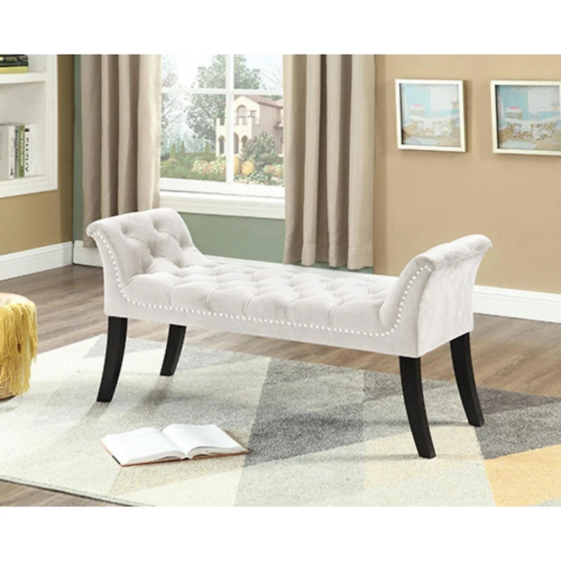 Imperial Tufté Banc Avec Accoudoir (Beige)