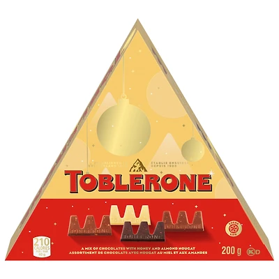 TOBLERONE, Chocolate Gift Box, Dark Chocolate, White Chocolate and Milk Chocolate, Holiday Chocolate, Holiday Gift Box, 200 g