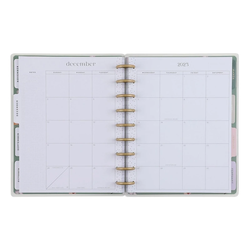 Le planificateur classique Happy Planner de 12 mois, de juillet 2023 à juin 2024, 17,8 cm x 23,5 cm, Champ Doré