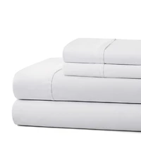 Literie Marina Decoration, 600 fils au pouce carré, ultra douce, à poches profondes, en coton percale à fibres longues, toutes saisons, couleur blanche