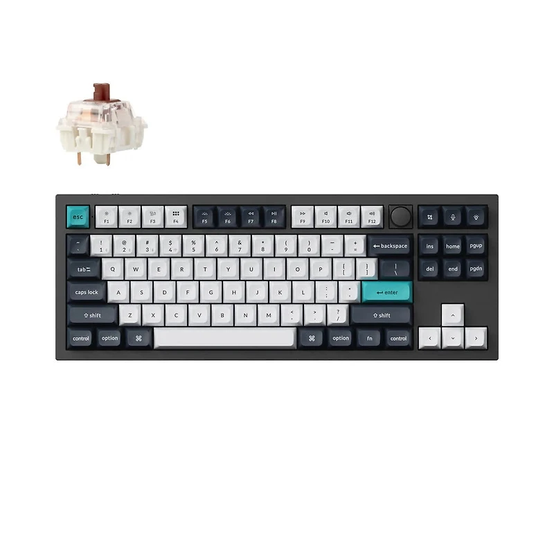 Keychron Q3 Max Hot-swappable RGB Mechanical Keyboard 2.4 GHz & Bluetooth Jupiter Switch Aluminum Frame TKL Layout (87 Keys) for Windows Mac OS