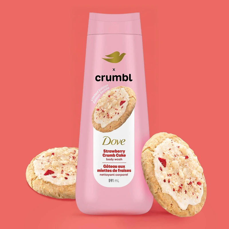 Dove Crumbl Moisturizing Body Wash Strawberry Crumb Cake, 591 ml | Limited Edition
