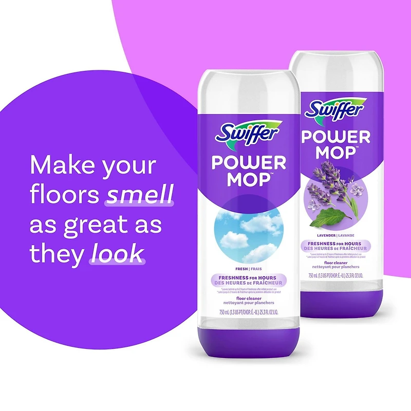 Solution nettoyante pour planchers Swiffer PowerMop, parfum Frais 1,5L