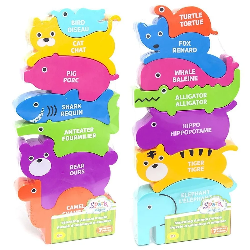Les étincelles Création Imagine. 7 pièces empilées Puzzle animal, classification