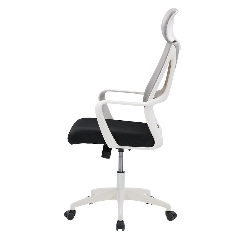 Chaise de bureau ergonomique à dossier haut en maille réglable en hauteur pour adulte avec appui-tête Ashton de CorLiving