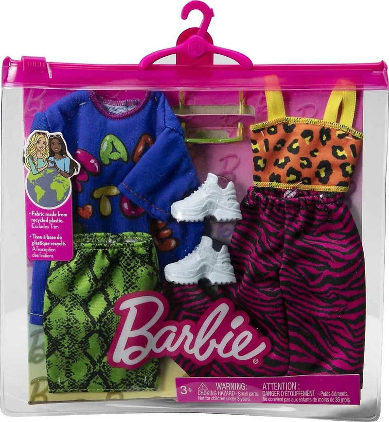 Barbie Clothes, Vibrant Fashion and Accessory 2-Pack for Barbie Dolls