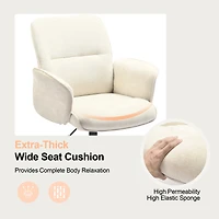 Lot de 2 fauteuils pivotants et ergonomiques Homy Casa, hauteur réglable, en chenille beige, pour salon