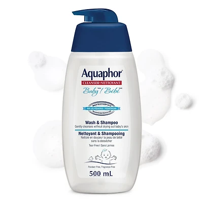Aquaphor Baby Wash & Shampoo, Tear Free, Fragrance Free, 500mL