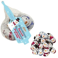Sac en filet de bonhommes de neige au chocolat et crème