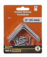 2" Zinc Corner Brace 4 Pieces