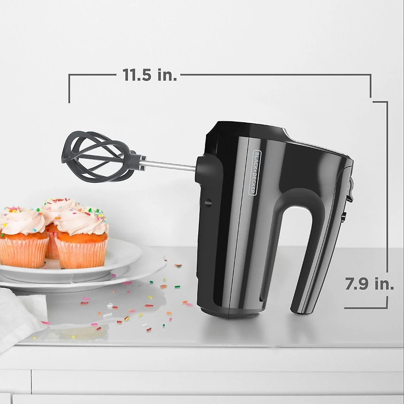 BLACK+DECKER Helix Performance Premium Hand Mixer, 5-Speed Mixer, Black, MX610BC