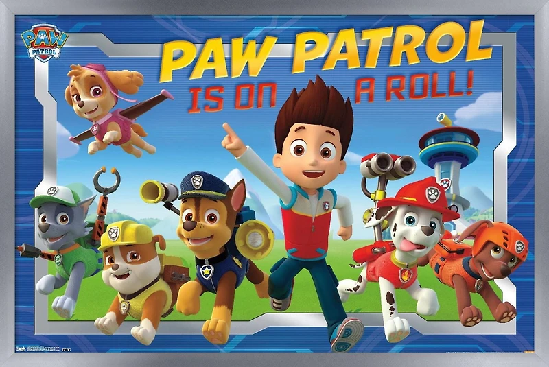 Nickelodeon Paw Patrol - Crew Wall Poster, 14.725" x 22.375" Framed