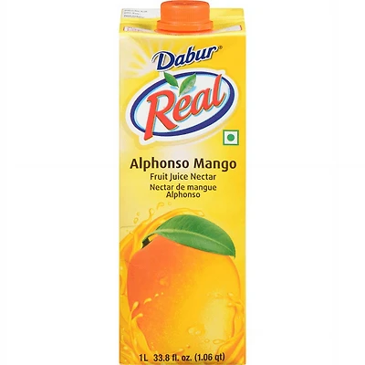 DABUR REAL ALPHONSO MANGO NECTAR 1L La vraie mangue fruitée est une façon amusante de donner à votre enfant toute l'énergie dont il a besoin pour accomplir ses tâches