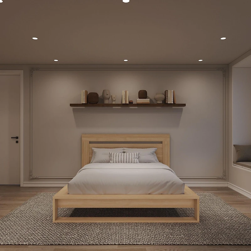 Morgan Queen Size Bedset with Headboard and Slatted Bedframe