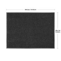 3 ft. x 4 ft. Platinum Needlepunch Charcoal Doormat with Vinyl Backing