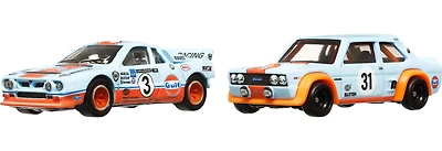 Coffret de 2 véhicules Car Culture Hot Wheels Premium Lancia Rally & Fiat 131 Abarth