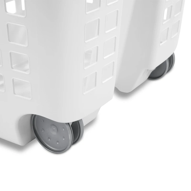 Sterilite White Wheeled 62L Hamper