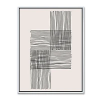 Designart Compositions Géométriques Minimales De Formes Élémentaires XIX ART MURAL À CADRE FLOTTÉ