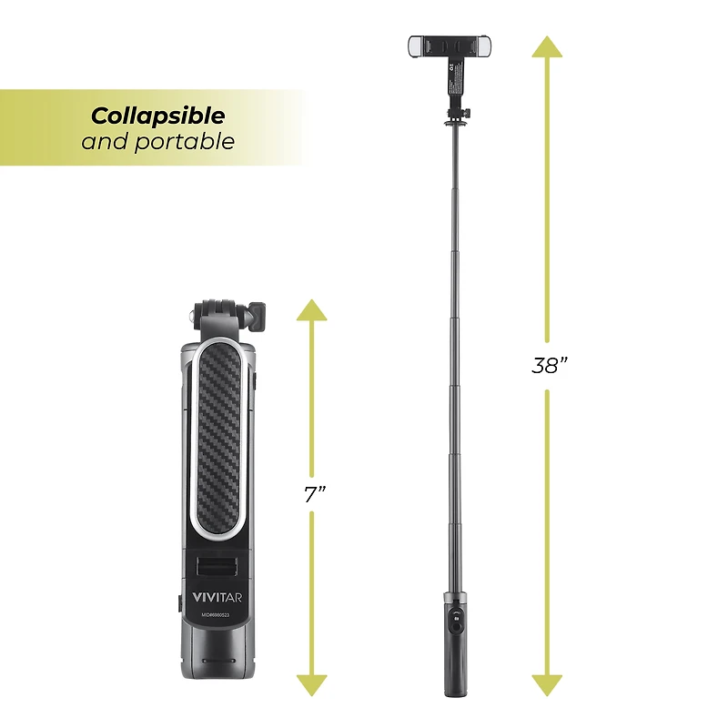 LED Lights Selfie Stick Quad Tripod, Wireless Dual LED Lights