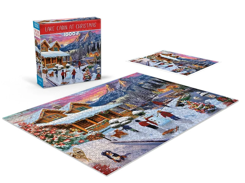 NOËL CLASSIQUE - CABINE DU LAC À NOËL - PUZZLE 1000 PIÈCES