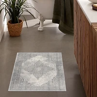Tapis d'intérieur marocain Rug Branch Havana 2' x 3' (Taille exacte : 2'3" x 3'), gris beige, style sud-ouest - Entrée, couloir, salle de bain et cuisine