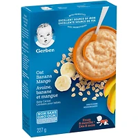 Céréales pour bébés GERBER® Étape 3 Avoine avec banane et mangue 227 g 227 GR