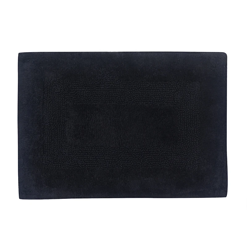 Tapis de Bain Mainstays Racetrack 100% Coton Noir Bath Rug, 17" x 24" Tapis de bain antidéparant