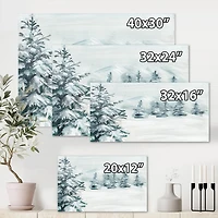 Designart Snowy Pine Trees Canvas Wall Art