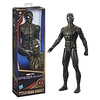 Marvel Spider-Man Titan Hero Series, figurine Spider-Man en costume noir et or de 30 cm inspirée du film de Spider-Man, enfants dès 4 ans