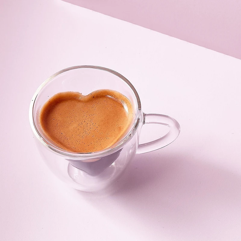 Safdie & Co. Verres à café Barista Amore Premium avec poignée, verres transparents pour boissons chaudes/froides, design parfait pour Americano, Cappuccinos, Latte ou Macchiato, thé et boissons 2 pièc