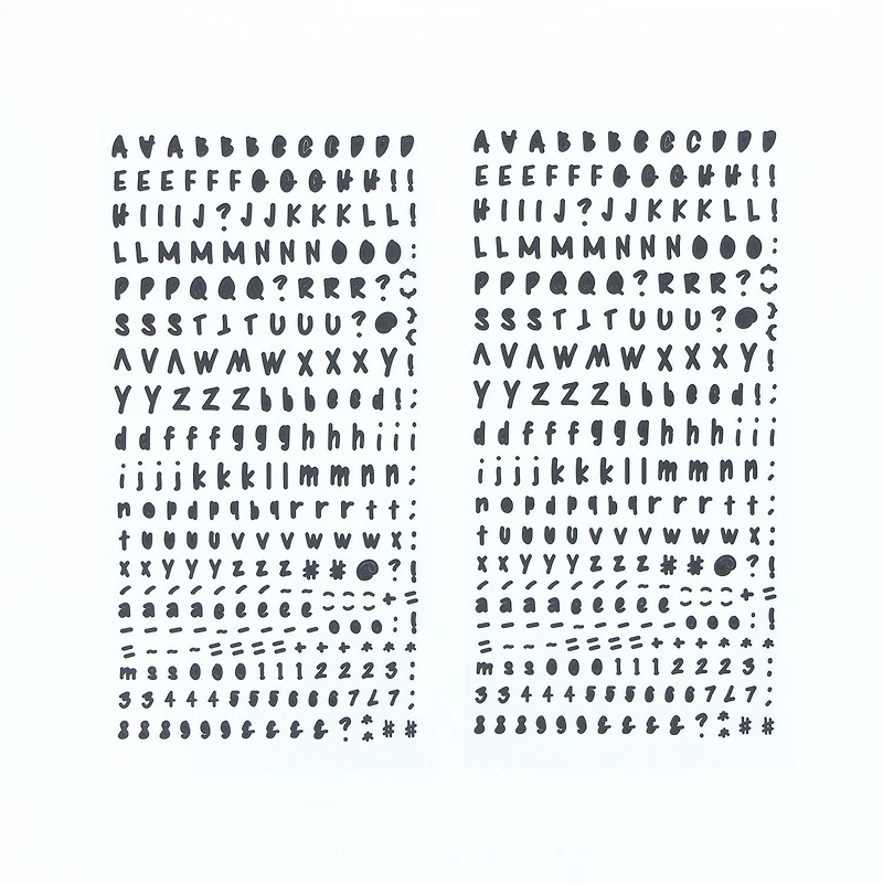 CRAFTY & CO. autocollants d'alphabet, noirs, décoratifs, 518 pièces, bricolage, artisanat ALPHA STKR 518PC BLK